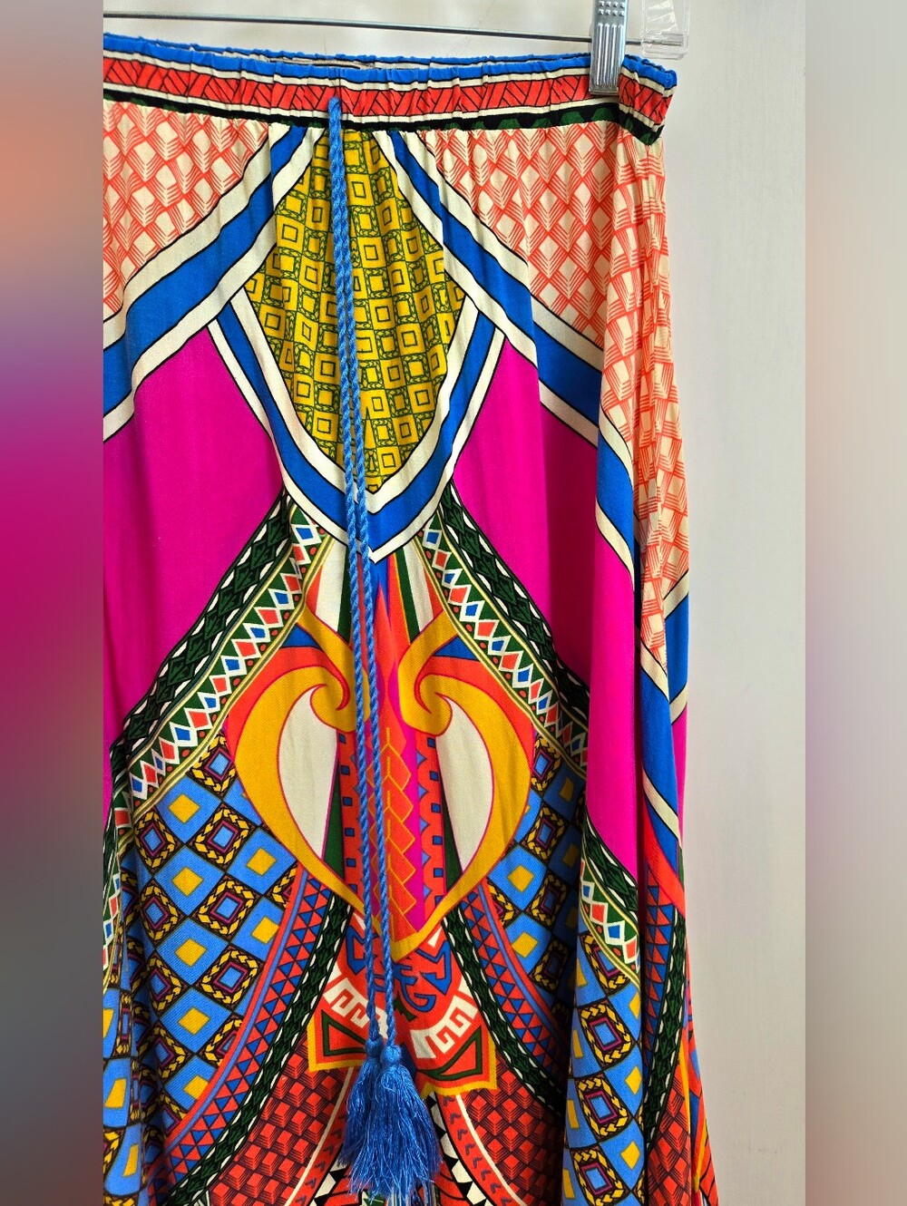Flying Tomato Boho Aztec Print Pink Festival Maxi Skirt - Picture 3 of 5